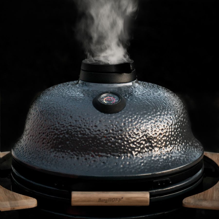 BBQ-grill Keramisk 58 cm, grå - 3