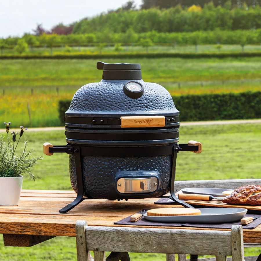 BBQ-grill Keramisk 40 cm, grå - 7