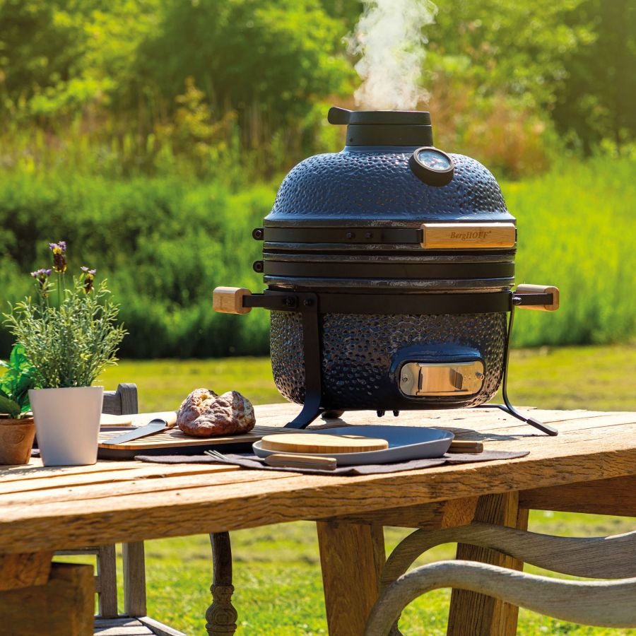 BBQ-grill Keramisk 40 cm, grå - 6