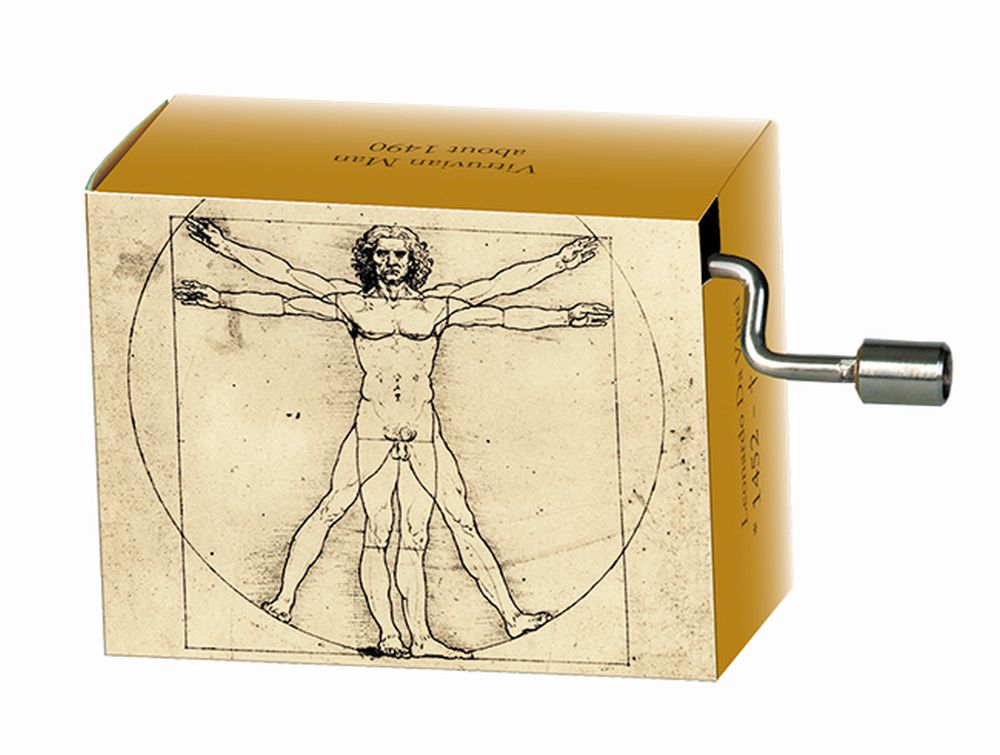Spilledåse, Leonardo da Vinci, Vitruvianske mannen/Kleine Nachtmusik, Mozart TEMA-produkt