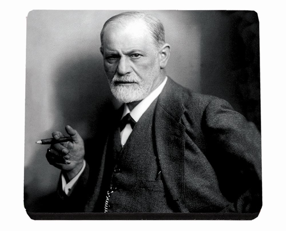 Glasunderlägg MDF, Freud med cigarr, TEMA-produkt