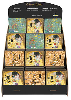 Glasunderlägg MDF, Gustav Klimt, Bordsdisplay 72 st, TEMA-produkt