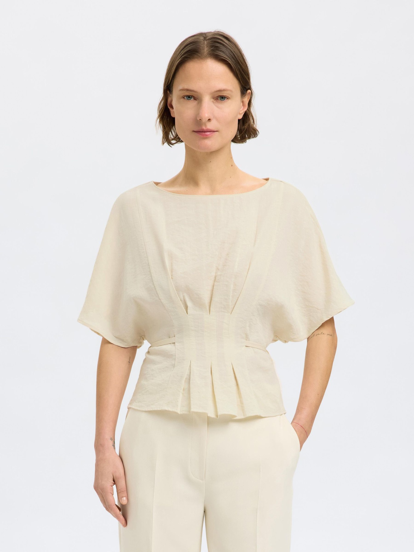 Selected Femme Matilda Pleated Top - 2