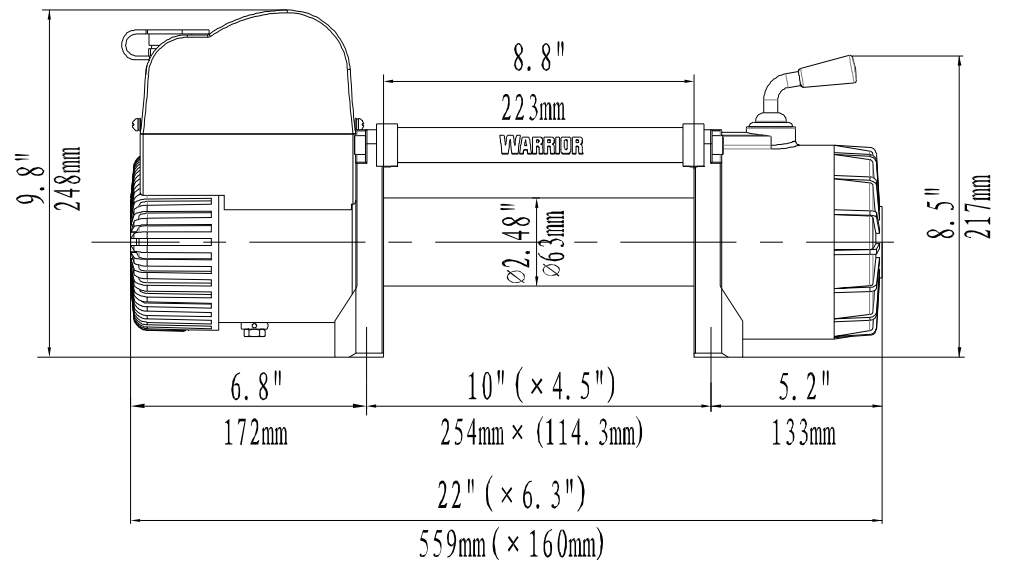 Warrior Samurai 12000 dragvinsch / Maxlast: 5443 kg - 2