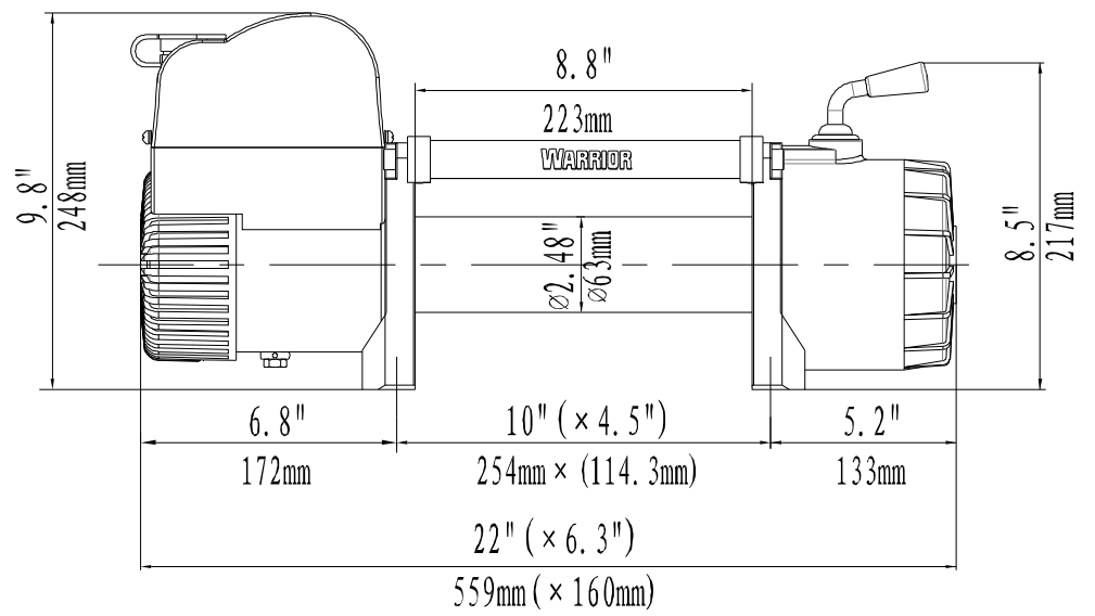 Warrior Samurai 12000 dragvinsch / Maxlast: 5443 kg - 2