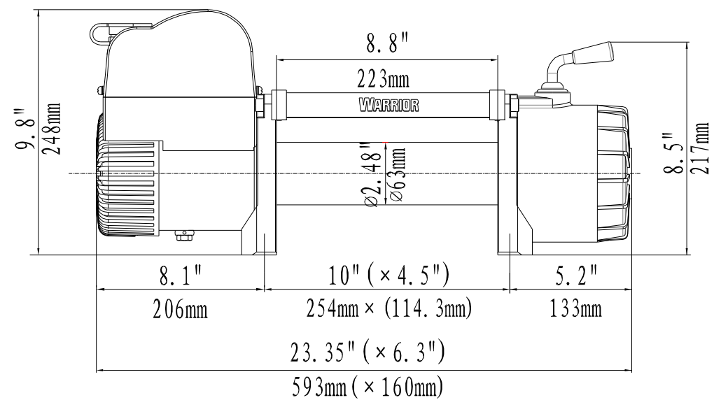 Warrior Samurai 14500 dragvinsch / Maxlast: 6557 kg - 2