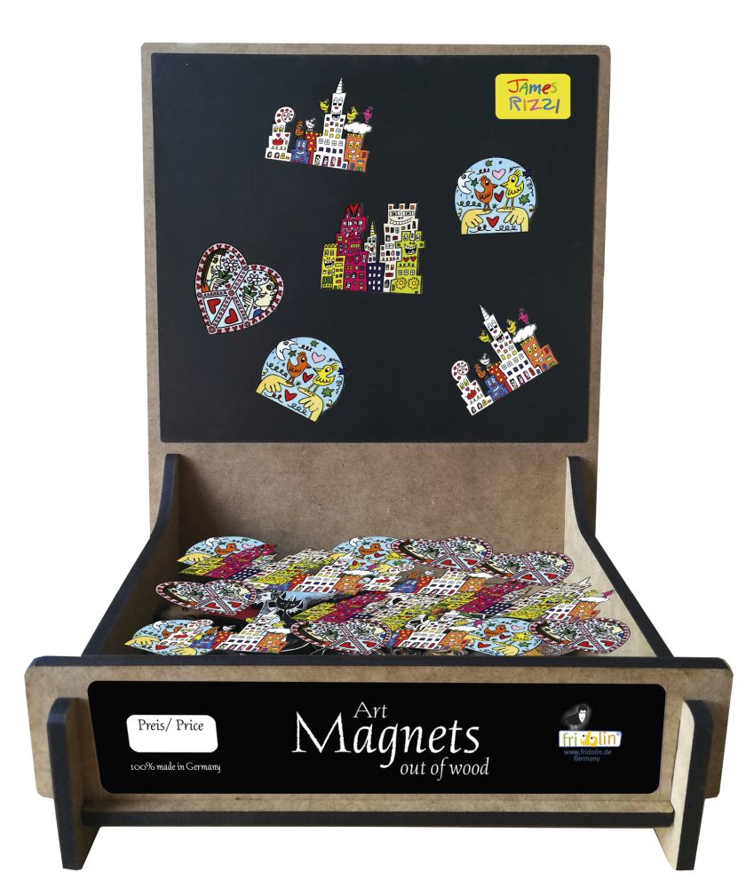 Magneter MDF, James Rizzi, Bordsdisplay med 64 st, TEMA-produkt