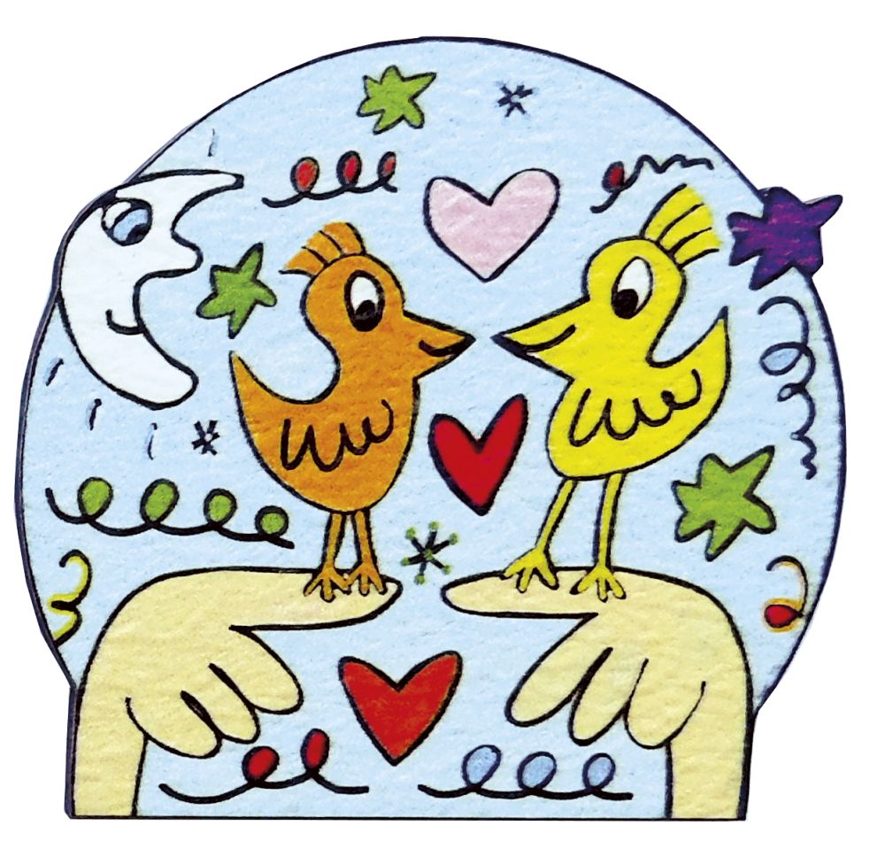 Magneter MDF, James Rizzi, Love birds, TEMA-produkt