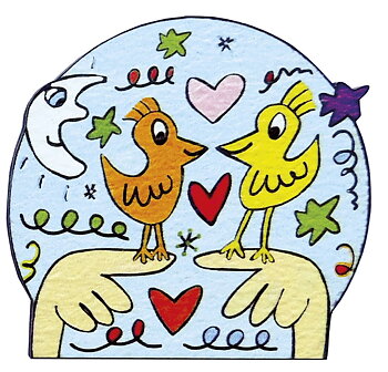 Magneter MDF, James Rizzi, Love birds, TEMA-produkt
