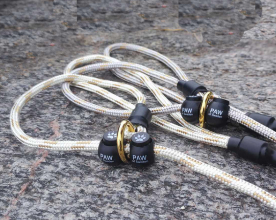 PAW of Sweden Leash Show Golden Collection Stoppers 110 cm – Silver/Gold