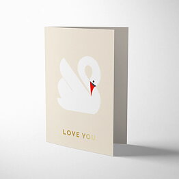 Sparkle And Spin Swan Love You Card