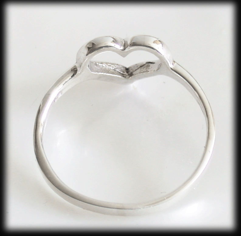 "One LOVE" Hjärta ring i Äkta silver. - 3