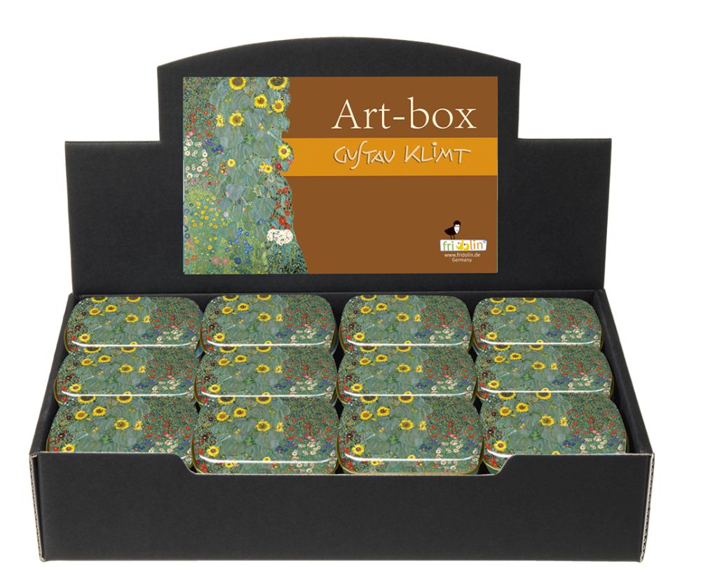 Art-boxes, Gustav Klimt, Bauerngarten, Bordsdisplay med 36 st., TEMA-produkt