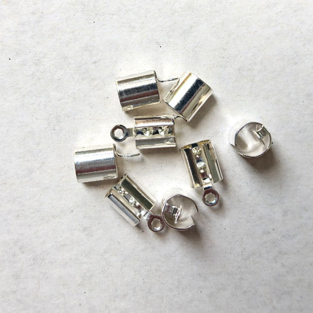 Runda ändfästen 12 mm silverfärg 8 st