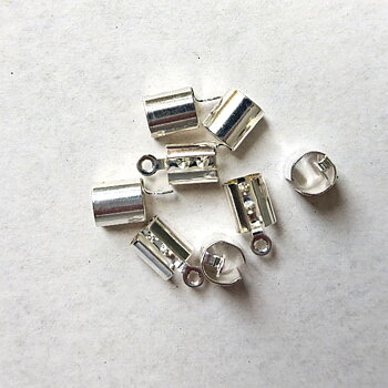 Runda ändfästen 12 mm silverfärg 8 st
