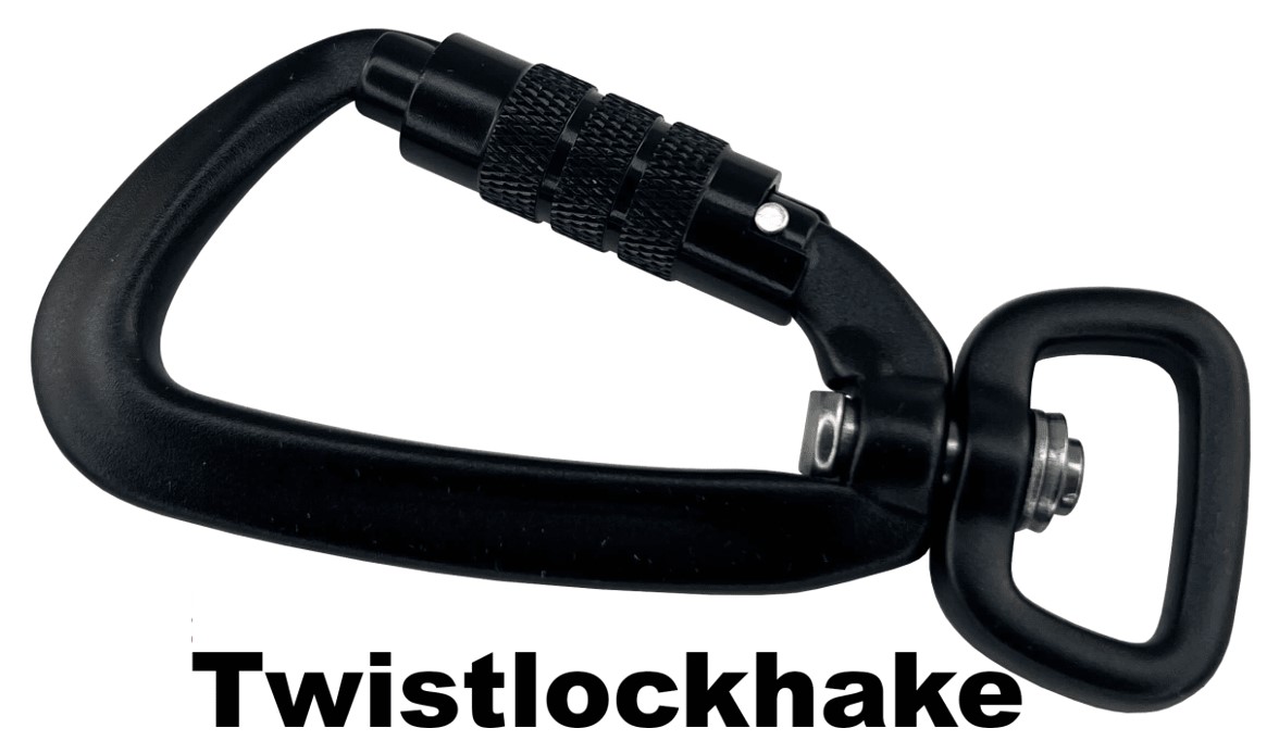 Väktarkoppel kanal med twistlockhake, svart - 3