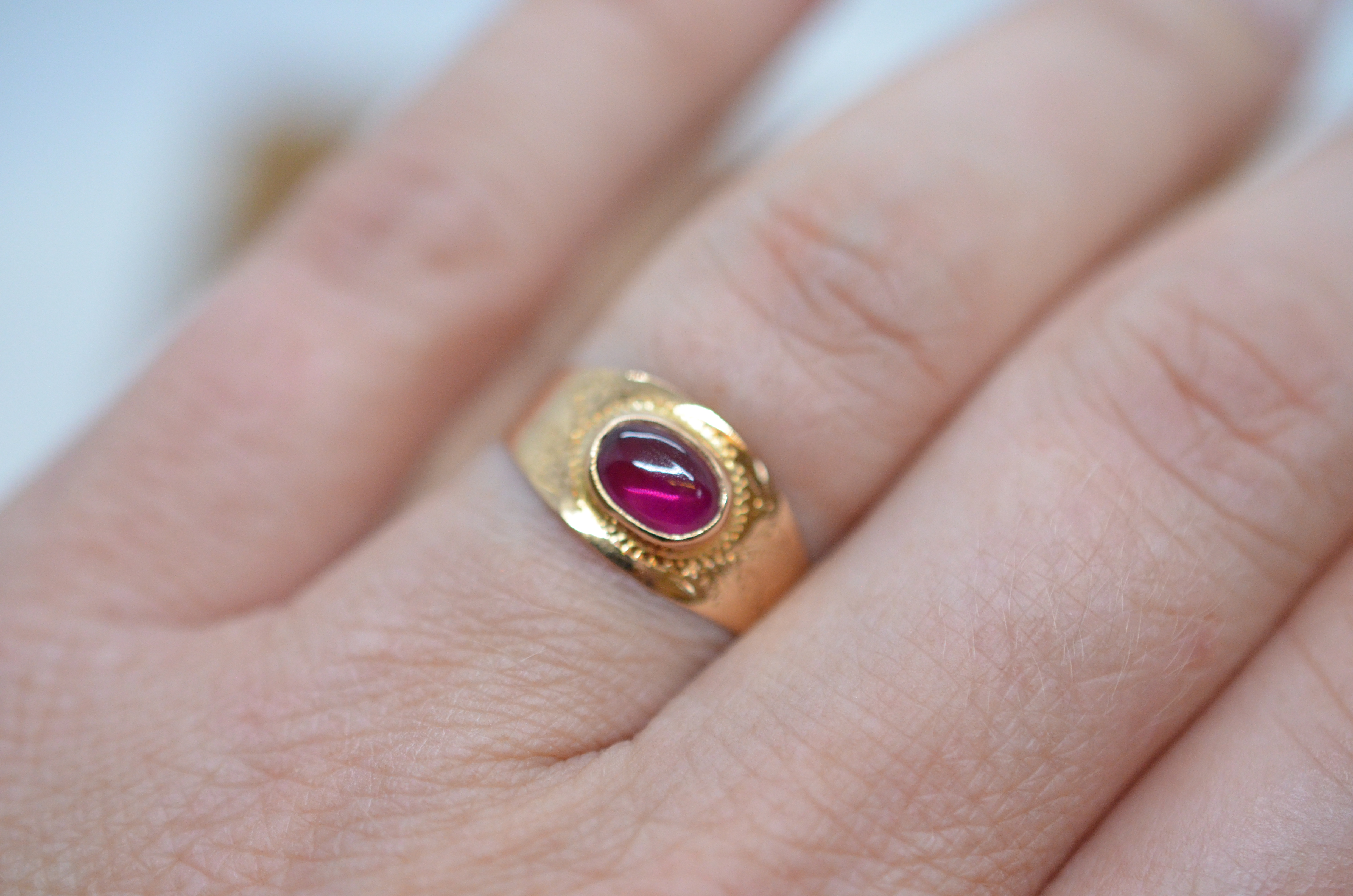Vintage 18k ring med rosa sten, 1964 - 3
