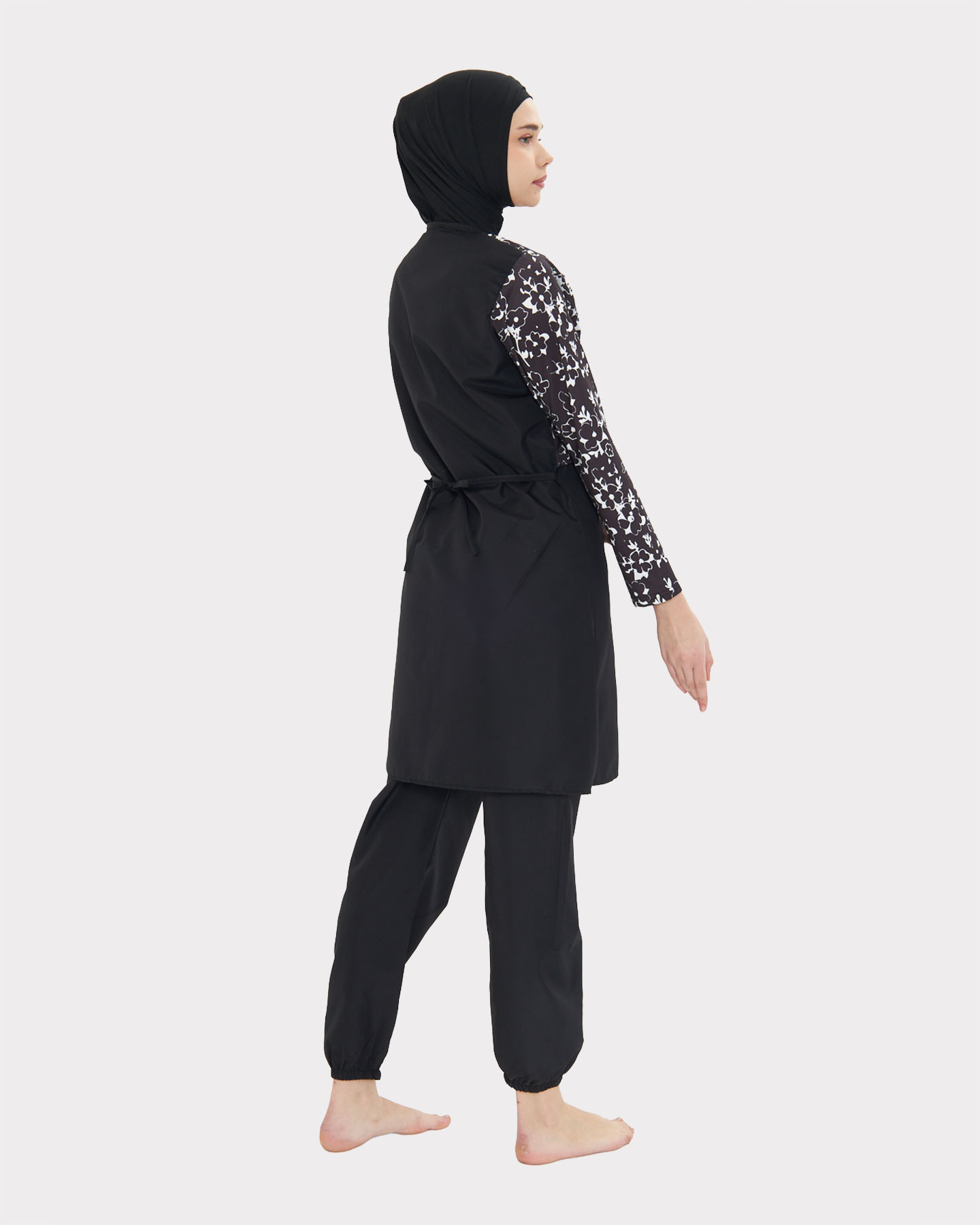Muslim Swimsuit with hijab - Black - 3