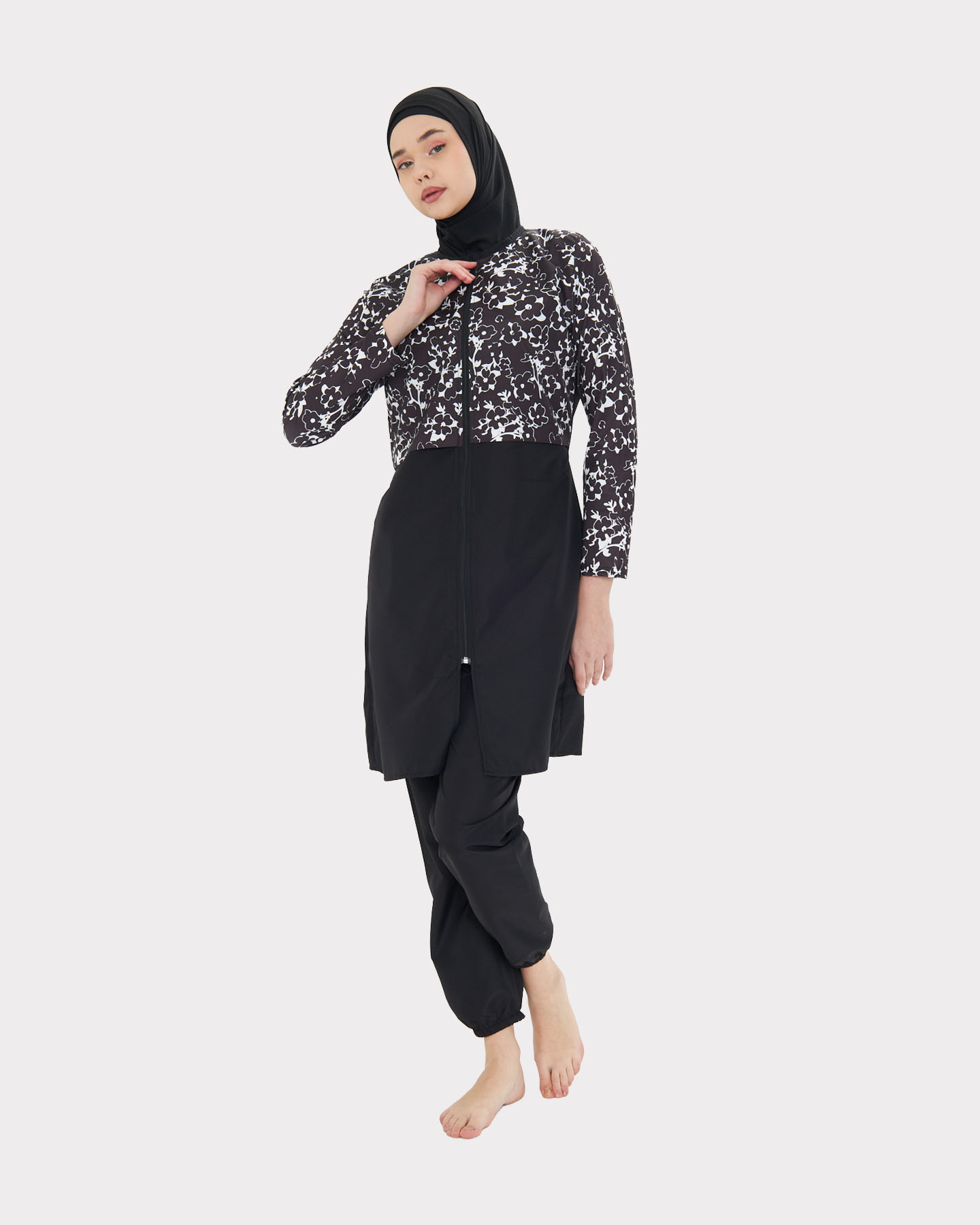 Muslim Swimsuit with hijab - Black - 2
