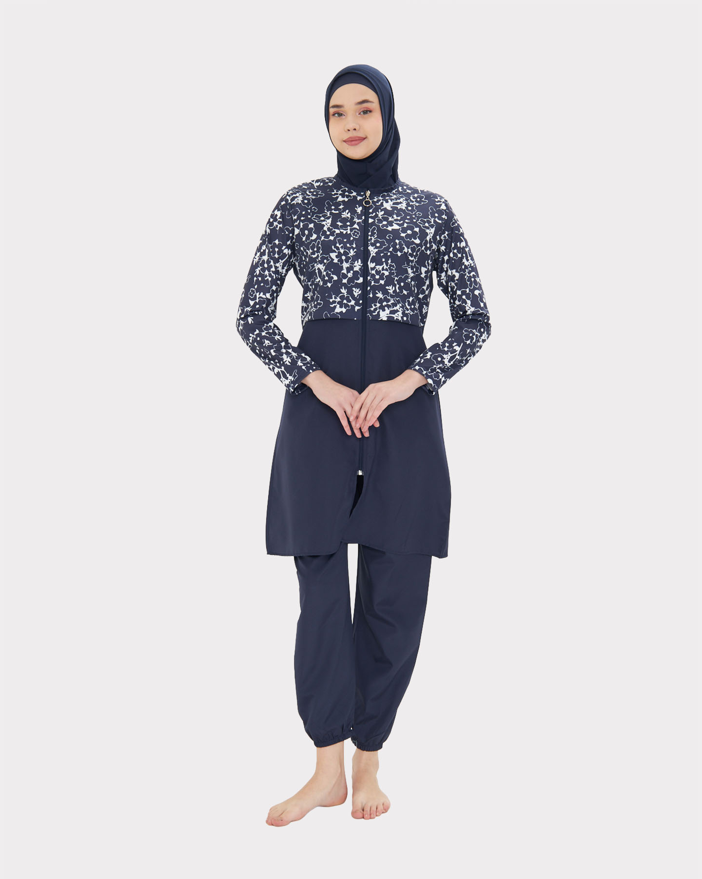 Muslim Swimsuit with hijab - Midnight Blue - 2