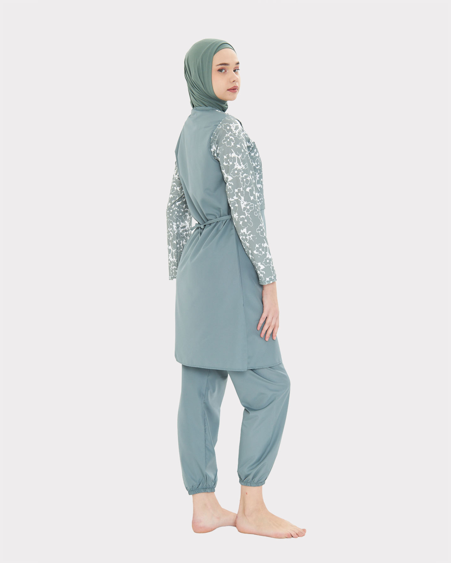 Muslim Swimsuit with hijab - Green - 3