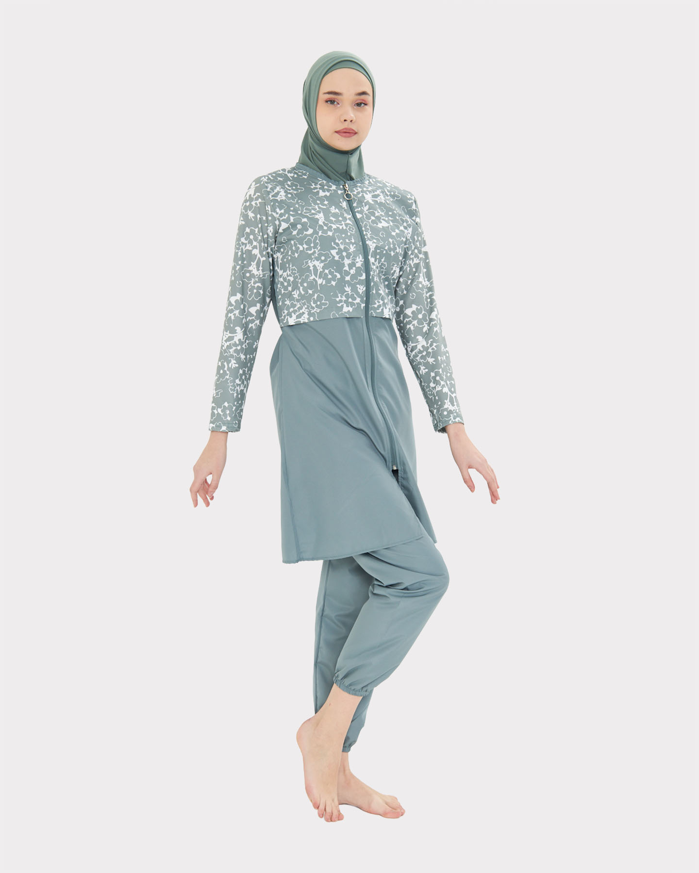 Muslim Swimsuit with hijab - Green - 2