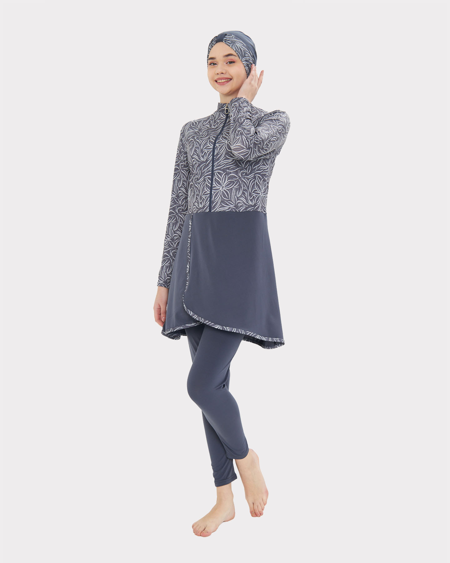 Muslim Swimsuit with hijab - Gray