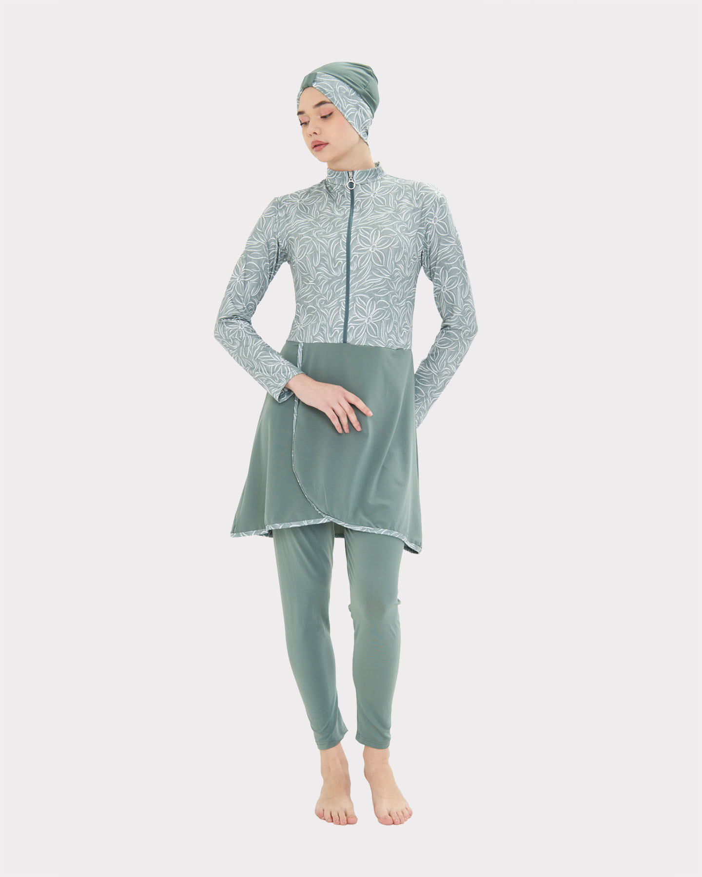 Muslim Swimsuit with hijab - Green - 2