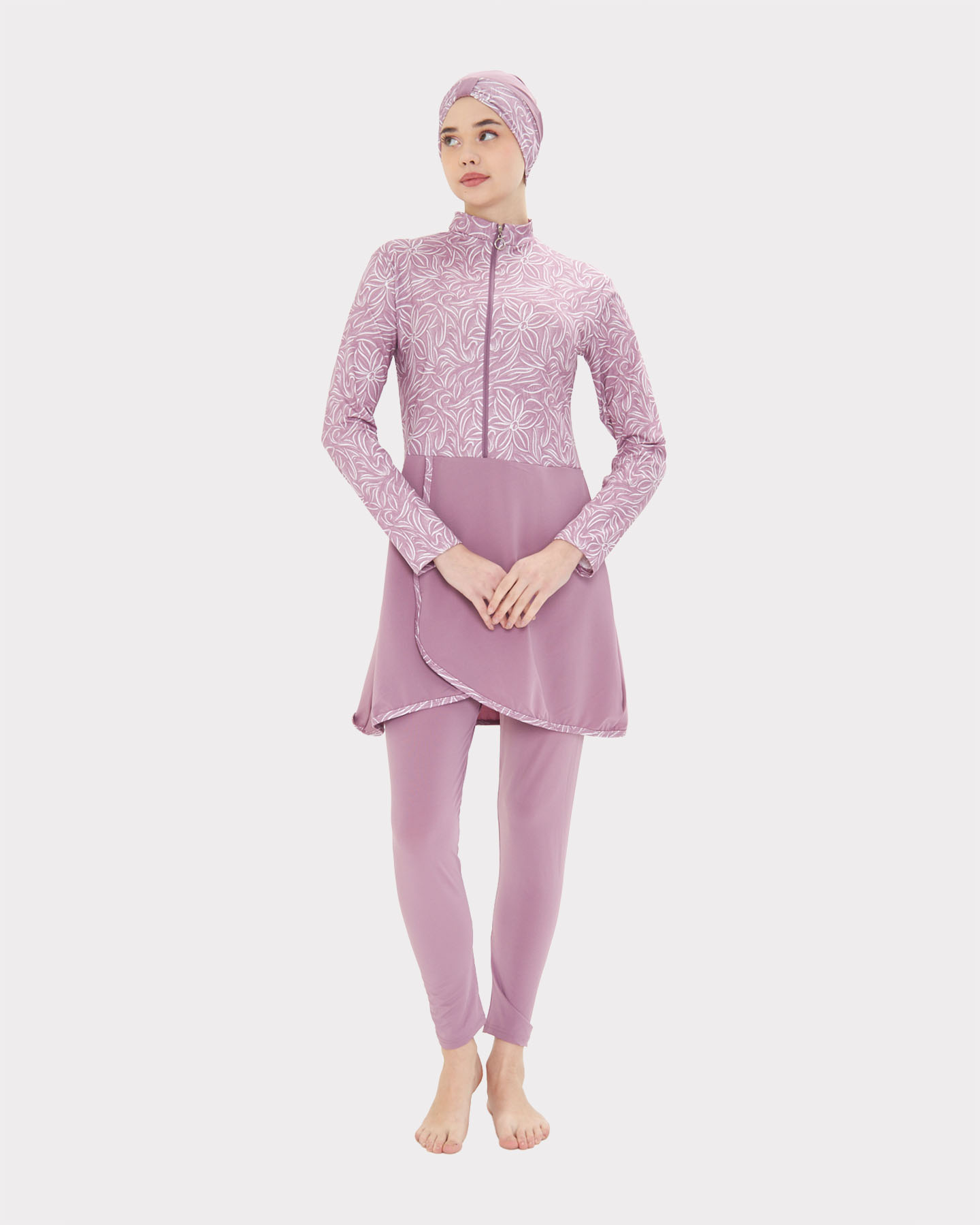 Muslim Swimsuit with hijab - Mauve