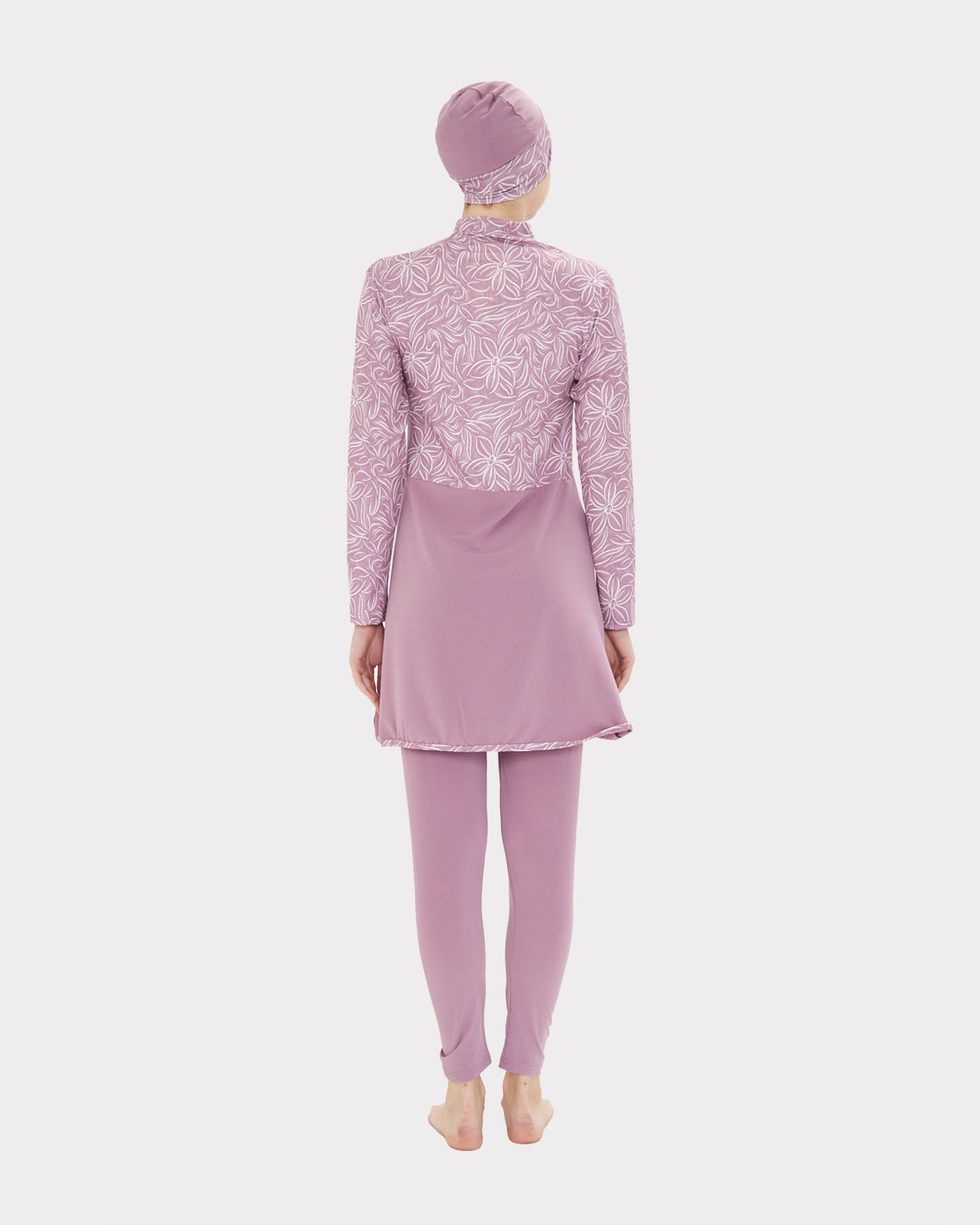 Muslim Swimsuit with hijab - Mauve - 4