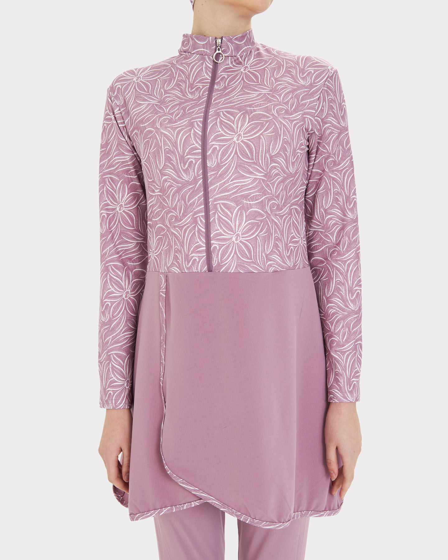 Muslim Swimsuit with hijab - Mauve - 5