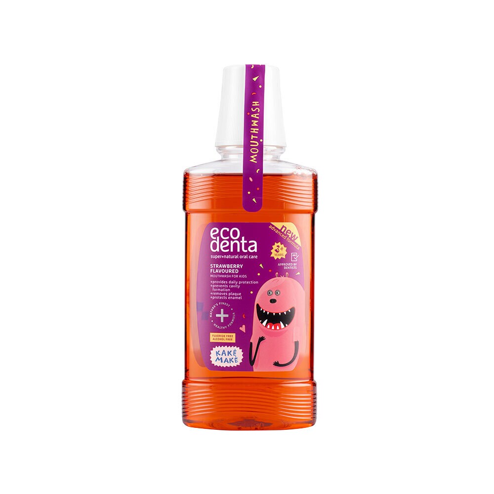 Kakes Makes Strawberry Flavour Kids Mouthwash 250ml Ecodenta