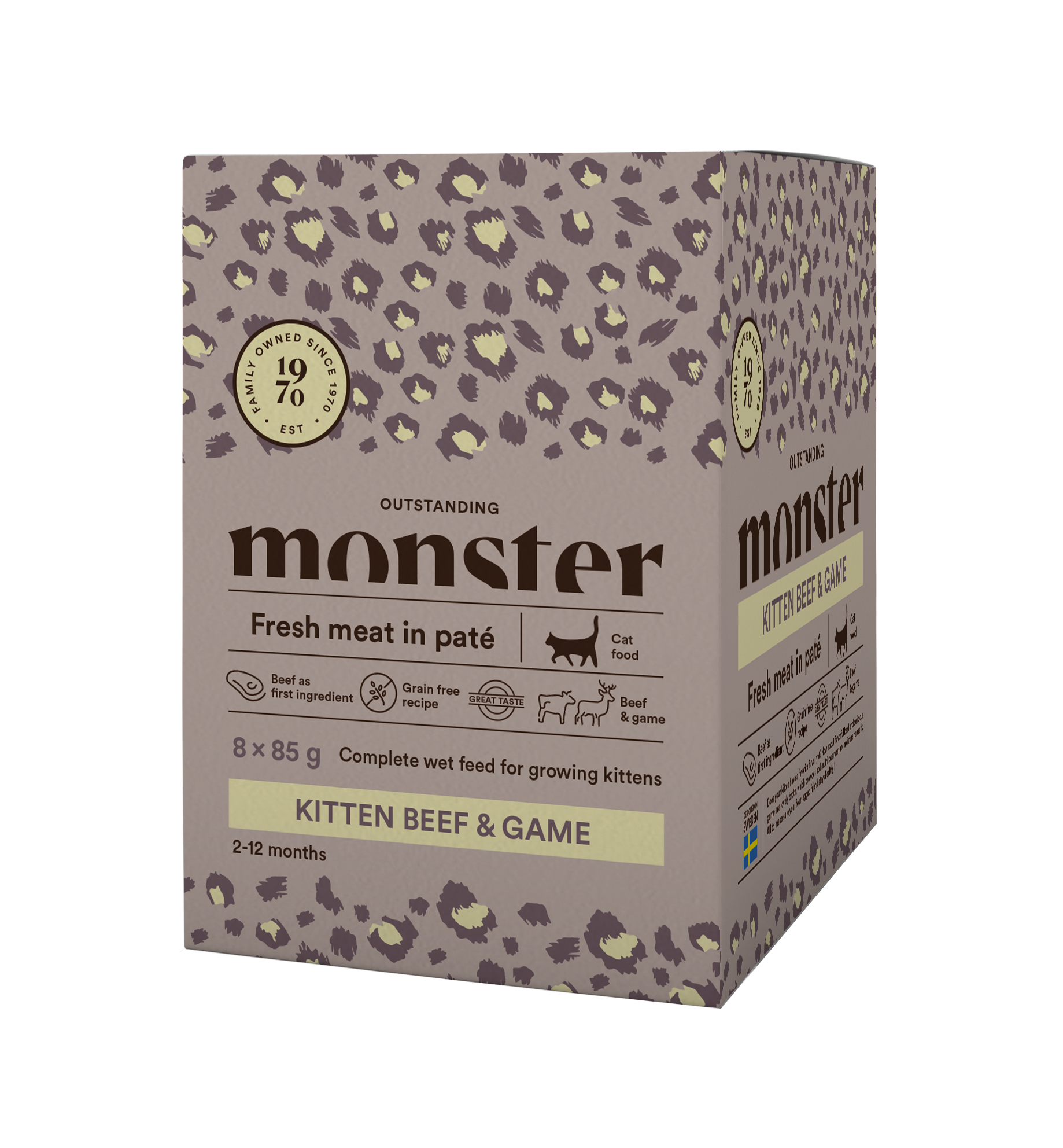 Monster Cat Pouches Kitten Beef/Game 8-pack