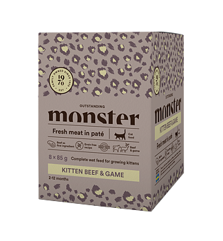 Monster Cat Pouches Kitten Beef/Game 8-pack