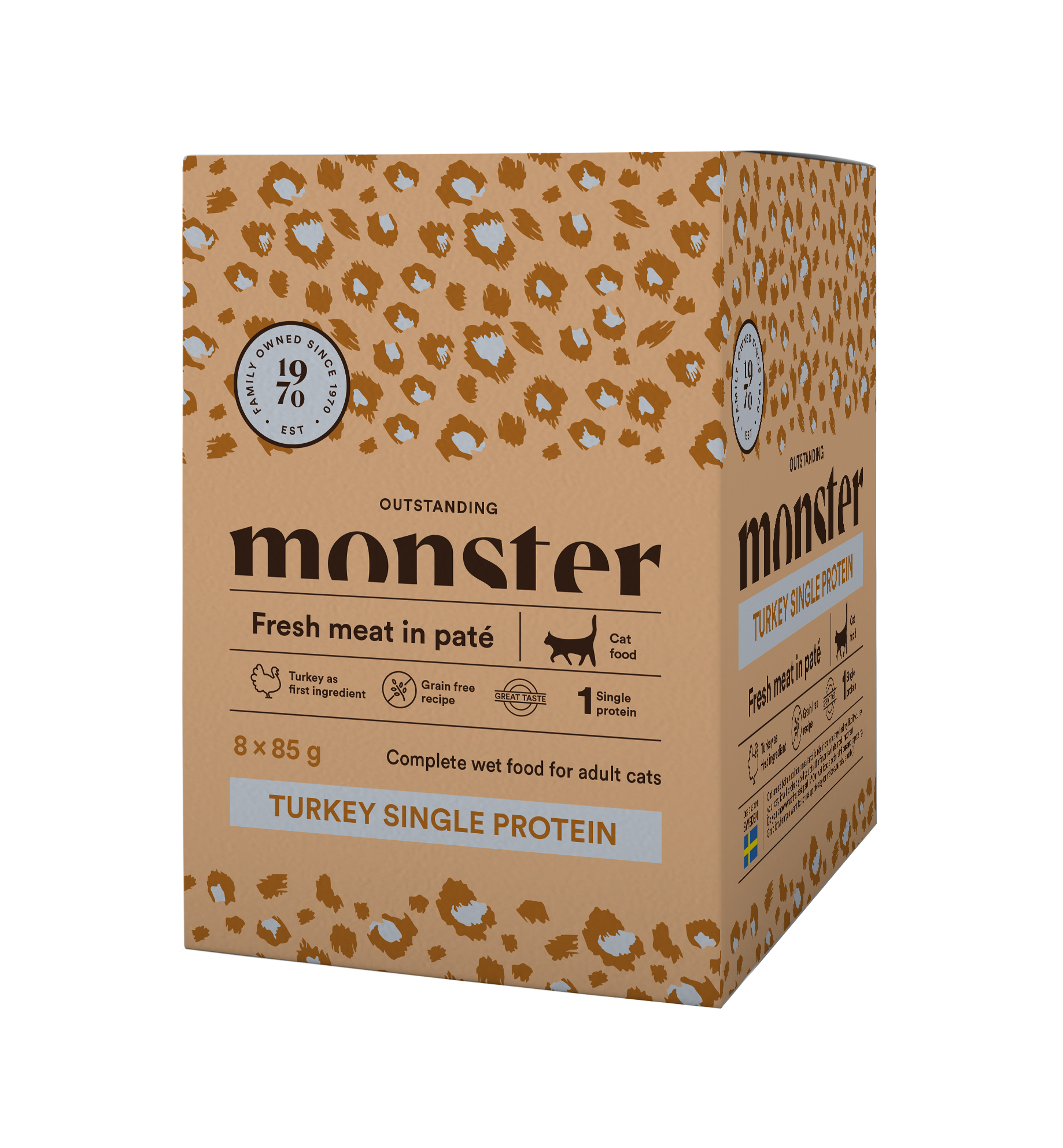 Monster Cat Pouches Adult Turkey 8-pack