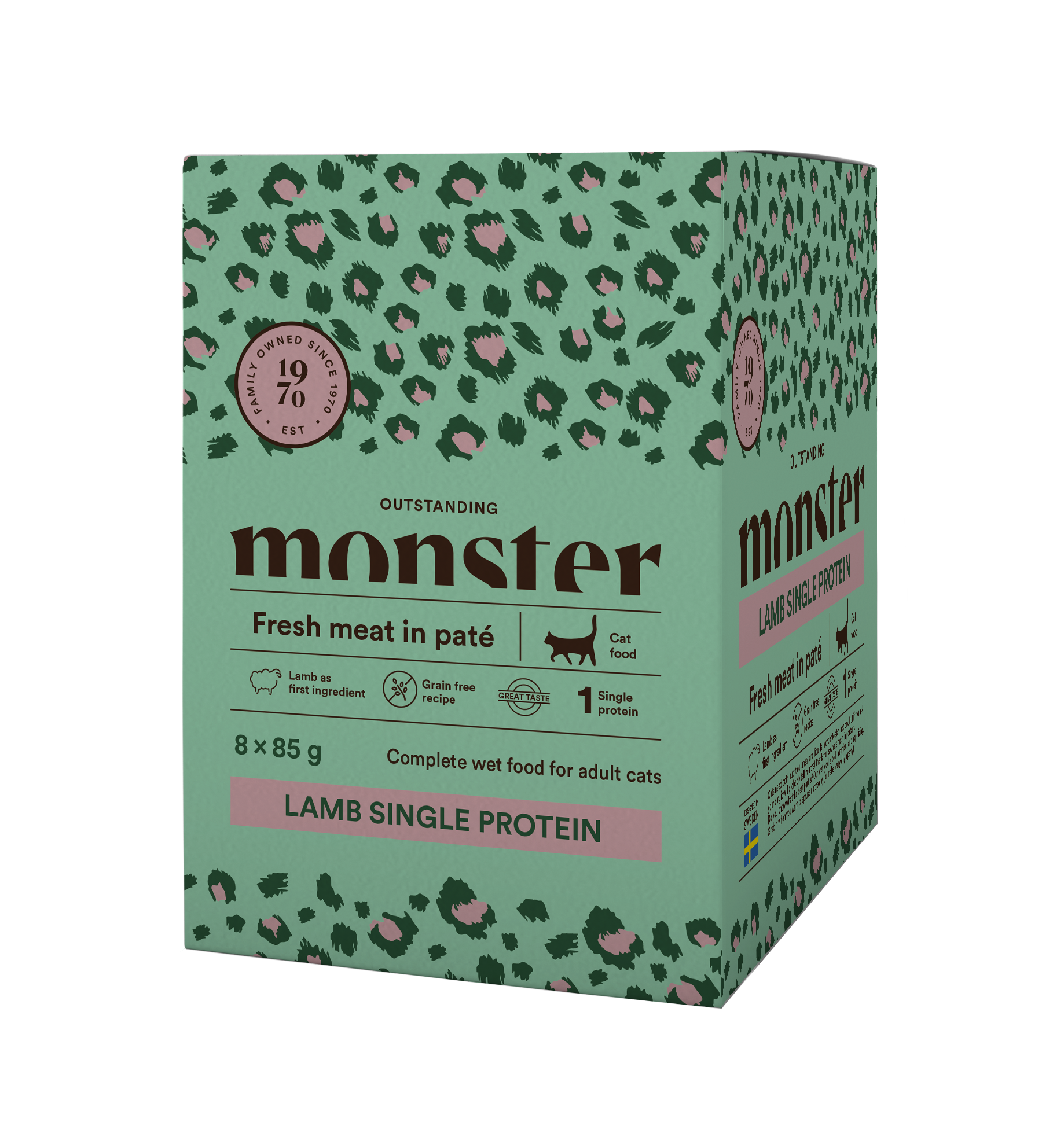 Monster Cat Pouches Adult Lamb 8-pack