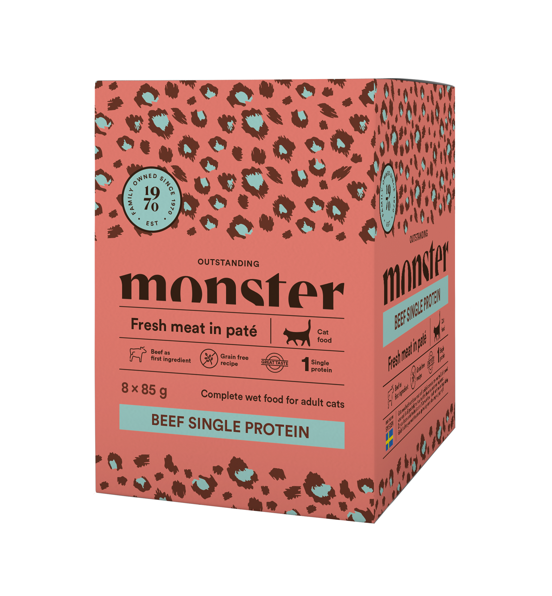 Monster Cat Pouches Adult Beef 8-pack