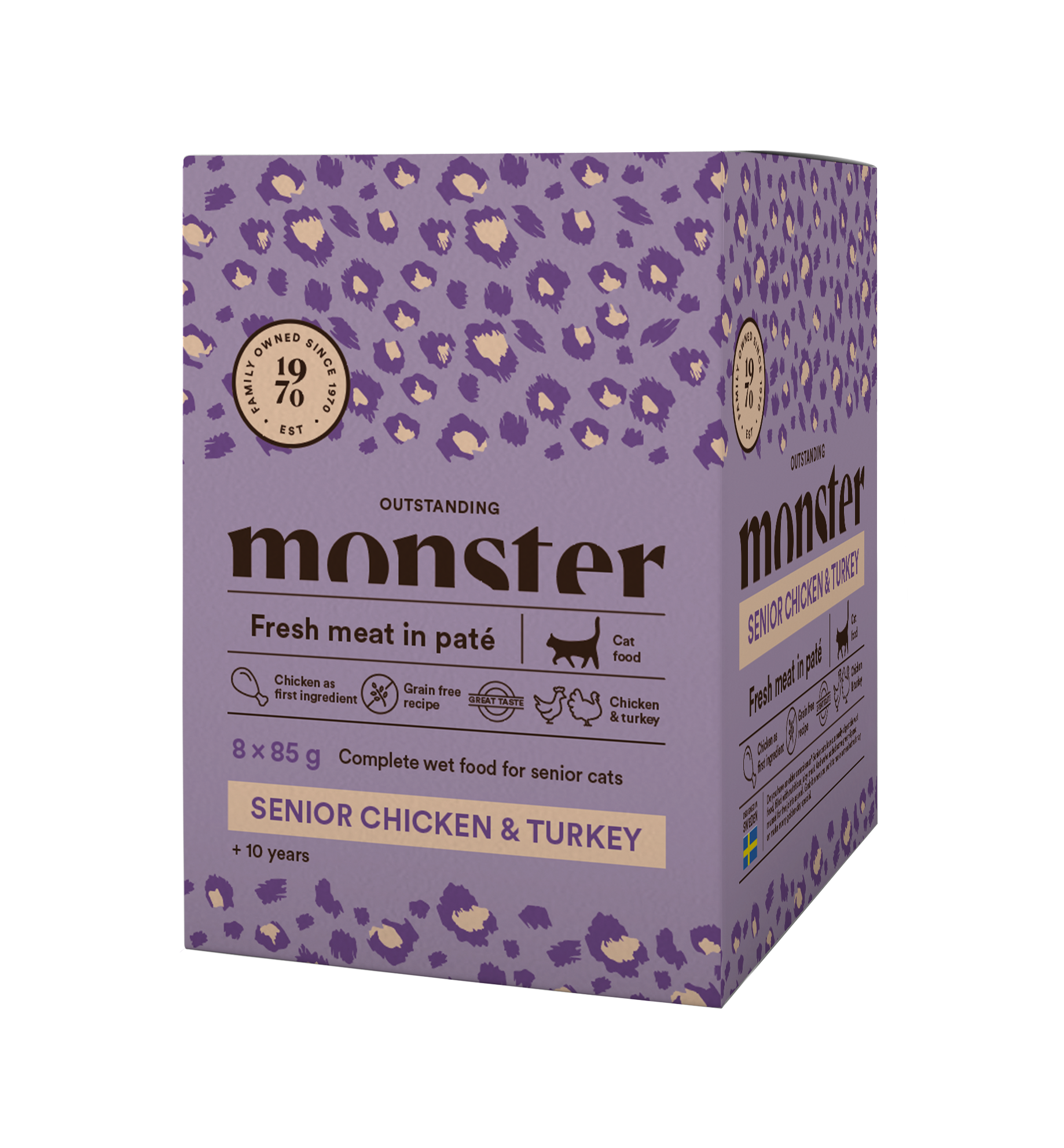 Monster Cat Pouches Senior Chicken/Turkey 8-pack