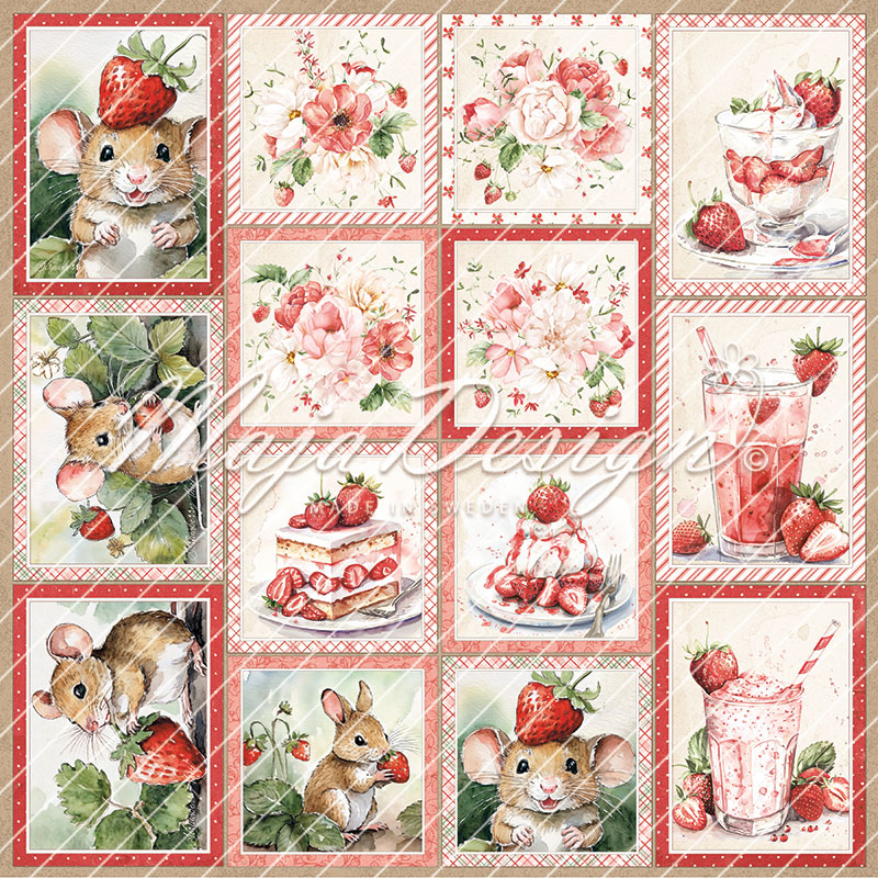 MAJA DESIGN -Strawberry thief - Cut-out-cards - 2