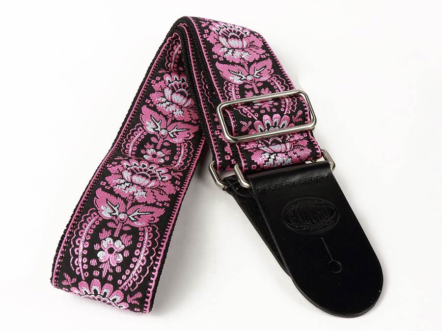 Gaucho Traditional Series guitar strap rosa blommor - 2