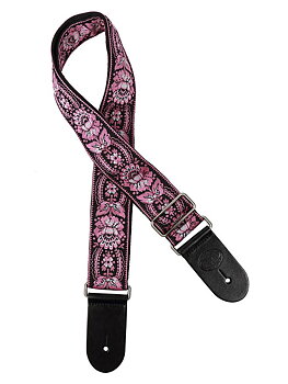 Gaucho Traditional Series guitar strap pink flower