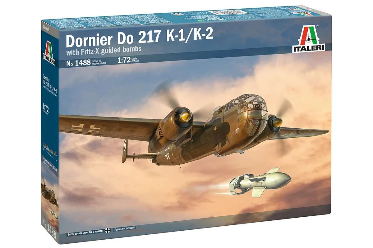Dornier Do 217 K1/K2 m. Fritz-X styrda bomber 1/72