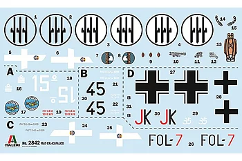 FIAT CR.42 Falco Anfalls-/Nattjaktplan 1/48
