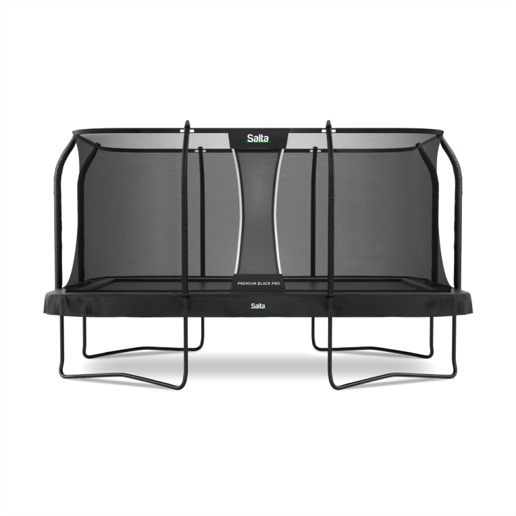 Salta Premium Edition PRO Rektangulär 460x280 cm inkl. skyddsnät Svart omlott ingång - INKL FRAKT!