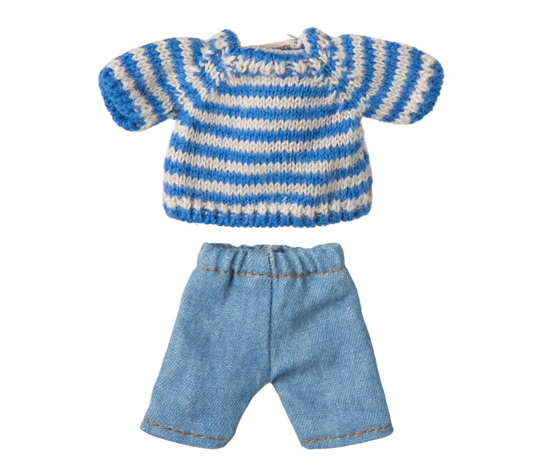 Maileg - Knitted sweater and pants, Big brother mouse