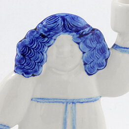 Lisa Larson (Goebel 1987) Blue/White Candleholder Maid 14 cm