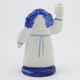 Lisa Larson (Goebel 1987) Blue/White Candleholder Maid 14 cm
