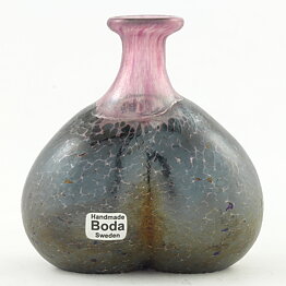 Bertil Vallien (Volcano 1981) Double Bubble Vase with Oily Decor 6 cm 