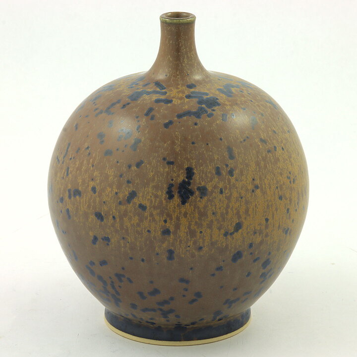 Lasse Östman (1976) Unique Brown/Blue Swelling Vase 15 cm