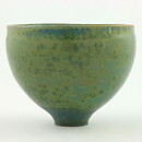 Isak Isaksson (2000s) Unique Chawan Bowl with Green Crystalline Glaze 12 cm  #14